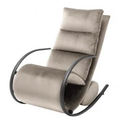 Loftscape Fauteuil de relaxation Calcha - Velours Fibi: Gris clair - Avec repose-pieds -Pas Cher Fauteuils Magasin 1000282640 220518 040 DETAILS P000000001000282640