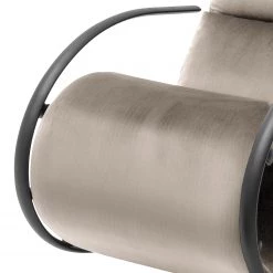 Loftscape Fauteuil de relaxation Calcha - Velours Fibi: Gris clair - Avec repose-pieds -Pas Cher Fauteuils Magasin 1000282640 220518 070 DETAILS P000000001000282640