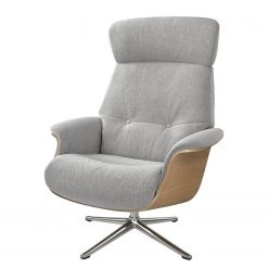 Studio Copenhagen Fauteuil relax Anderson IV - Tissu Saia: Gris clair - Chrome brillant - Chêne