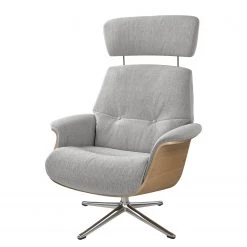 Studio Copenhagen Fauteuil relax Anderson IV - Tissu Saia: Gris clair - Chrome brillant - Chêne -Pas Cher Fauteuils Magasin 1000289919 211007 130422000032 DETAILS P000000001000289919
