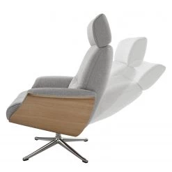 Studio Copenhagen Fauteuil relax Anderson IV - Tissu Saia: Gris clair - Chrome brillant - Chêne -Pas Cher Fauteuils Magasin 1000289919 211007 130422000054 DETAILS P000000001000289919