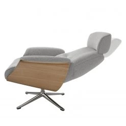 Studio Copenhagen Fauteuil relax Anderson IV - Tissu Saia: Gris clair - Chrome brillant - Chêne -Pas Cher Fauteuils Magasin 1000289919 211007 130422000065 DETAILS P000000001000289919
