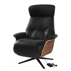 Studio Copenhagen Fauteuil relax Anderson VI - Cuir véritable Neka : Noir - Noir - Noyer