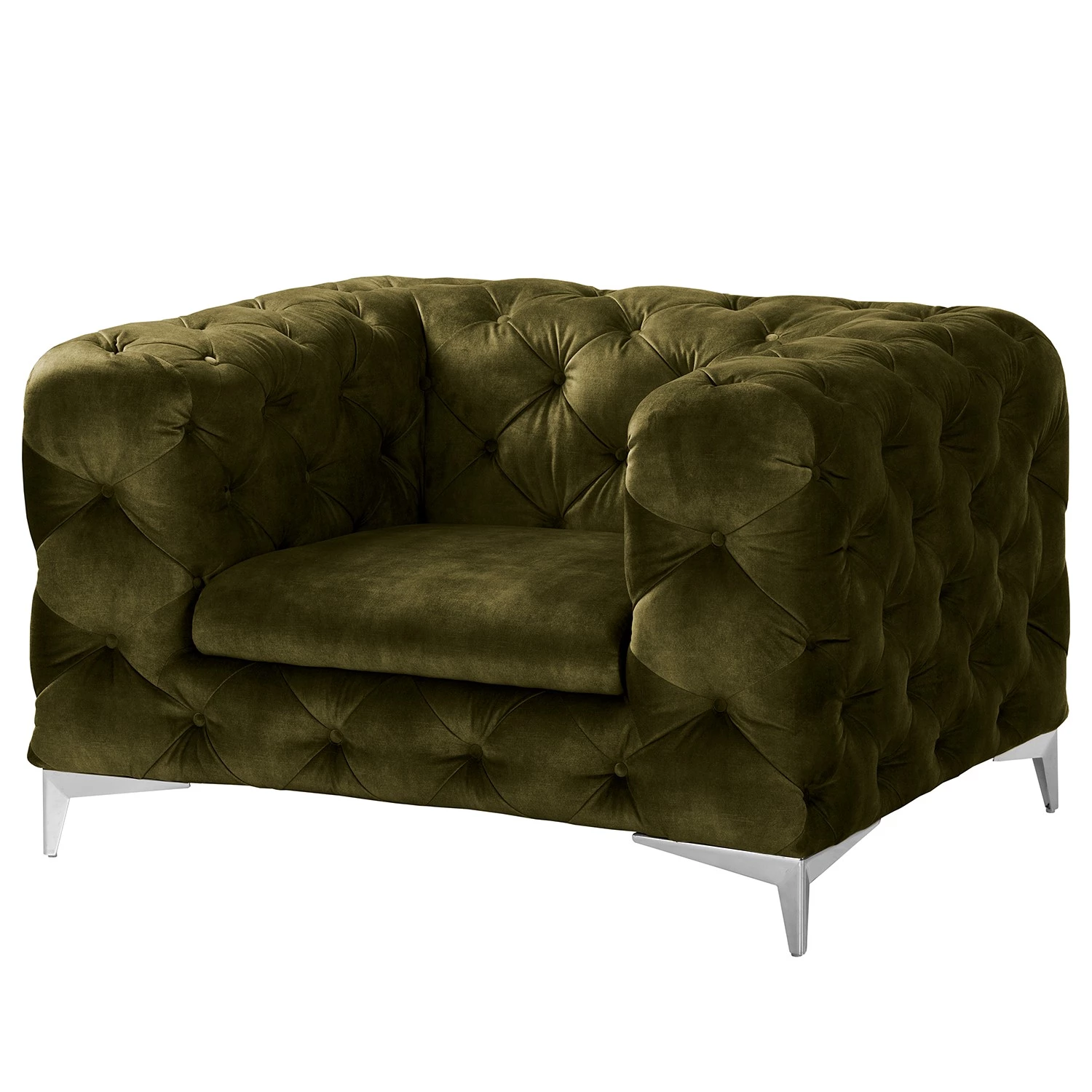 Red Living Fauteuil Merlin - Velours Tomi: Vert vieilli 3 Red Living Fauteuil Merlin - Velours Tomi: Vert vieilli