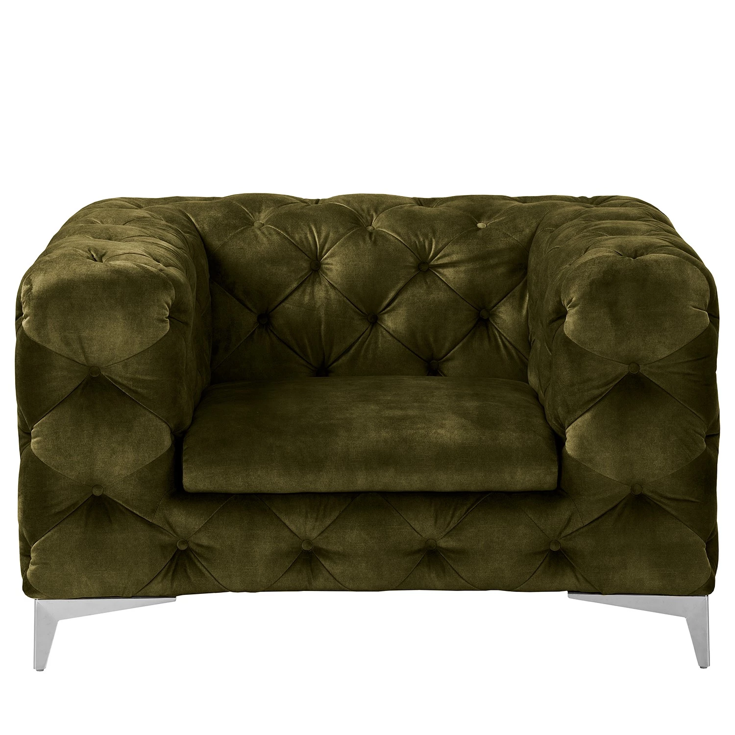 Red Living Fauteuil Merlin - Velours Tomi: Vert vieilli 4 Red Living Fauteuil Merlin - Velours Tomi: Vert vieilli – Image 2