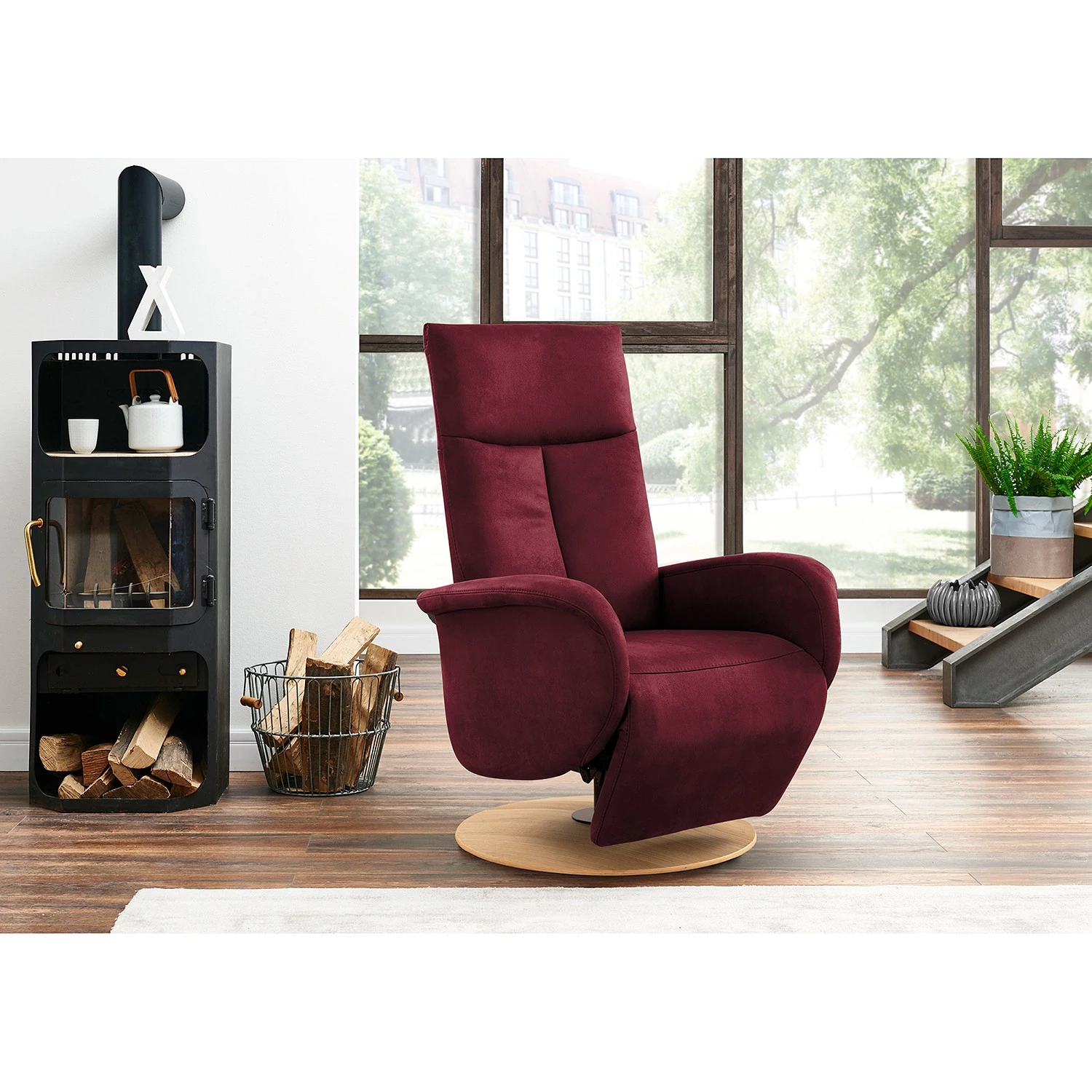 Loftscape Fauteuil relax Nesebar I - Microfibre Flavie: Bordeaux - Fonction relaxation - Sans aide au redressement - Réglage manuel 4 Loftscape Fauteuil relax Nesebar I - Microfibre Flavie: Bordeaux - Fonction relaxation - Sans aide au redressement - Réglage manuel – Image 2
