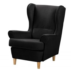 Norrwood Fauteuil bergère Ranu II - Microfibre Jada: Noir