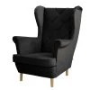 Norrwood Fauteuil bergère Olmen - Microfibre Jada: Noir