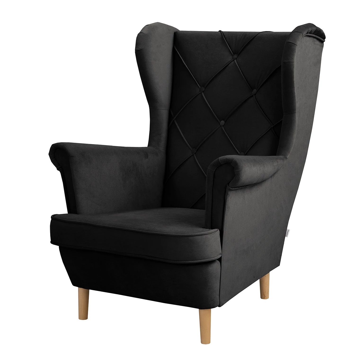 Norrwood Fauteuil bergère Olmen - Microfibre Jada: Noir 3 Norrwood Fauteuil bergère Olmen - Microfibre Jada: Noir