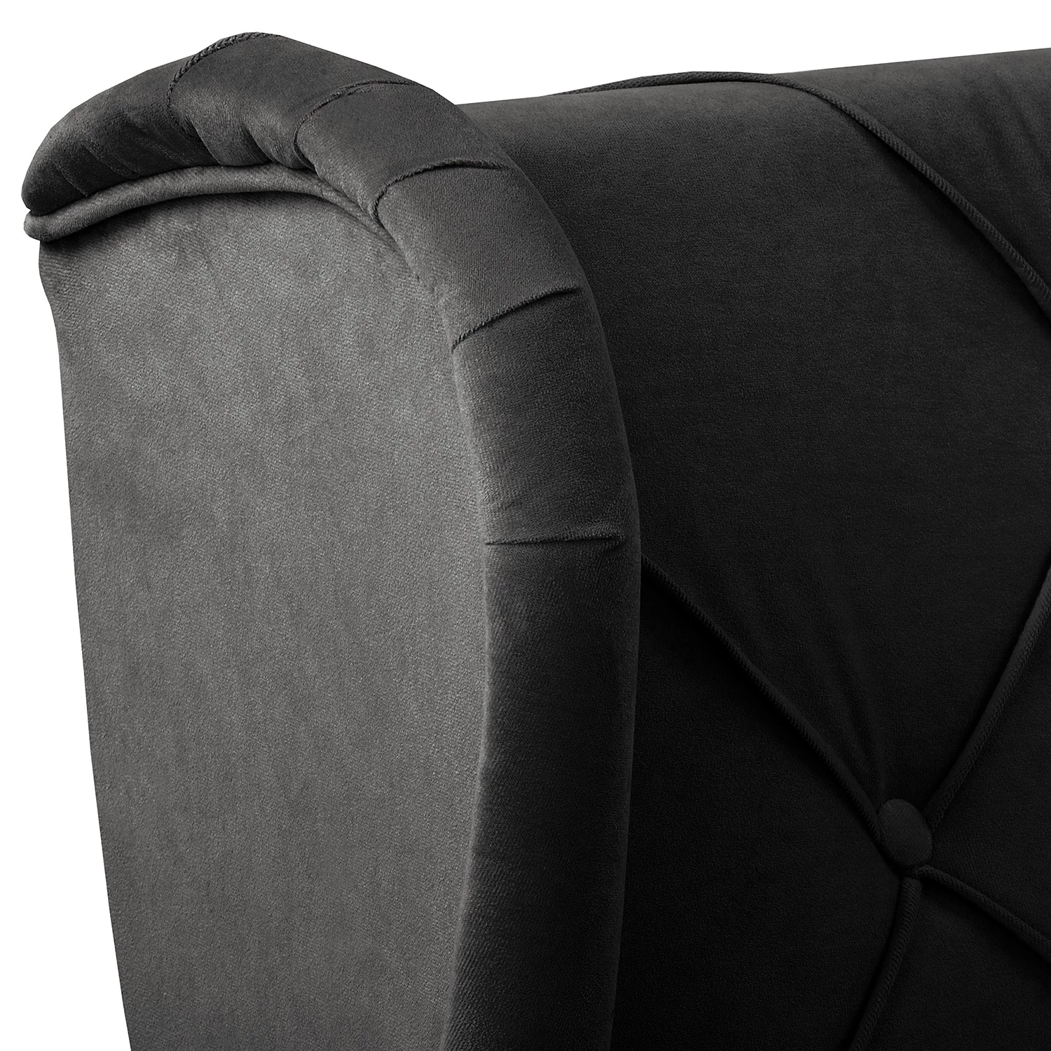 Norrwood Fauteuil bergère Olmen - Microfibre Jada: Noir 8 Norrwood Fauteuil bergère Olmen - Microfibre Jada: Noir – Image 6