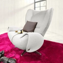 Tom Tailor Fauteuil pivotant Tom - Crème -Pas Cher Fauteuils Magasin designersessel tom webstoff creme 1037402