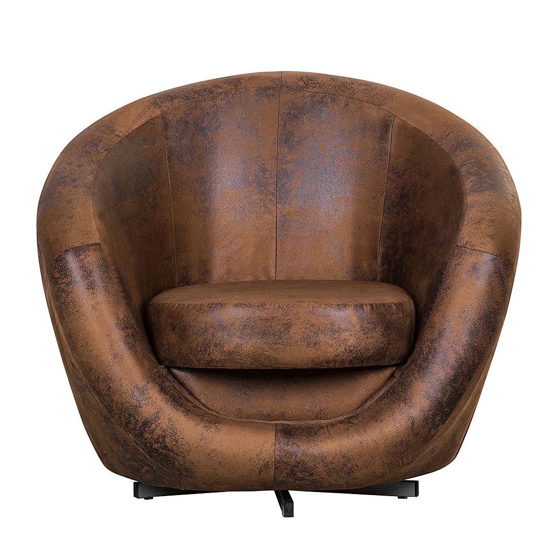 Fredriks Fauteuil pivotant Marvin - Aspect cuir vieilli - Marron 5 Fredriks Fauteuil pivotant Marvin - Aspect cuir vieilli - Marron – Image 3