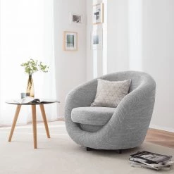 Fredriks Fauteuil pivotant Marvin - Argenté -Pas Cher Fauteuils Magasin drehsessel marvin strukturstoff silber 4904940