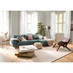Eva Padberg Collection Chaise Bourbourg I - Cuir véritable / Teck massif - Bois de teck -Pas Cher Fauteuils Magasin ecksofa billund webstoff aquablau longchair davorstehend rechts 4738080