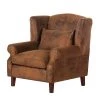 Ars manufacti Fauteuil à oreilles Naru - Imitation cuir vieilli - Marron - Tissu Bena Marron -Pas Cher Fauteuils Magasin europa traiding 2013 10 21 1 288130