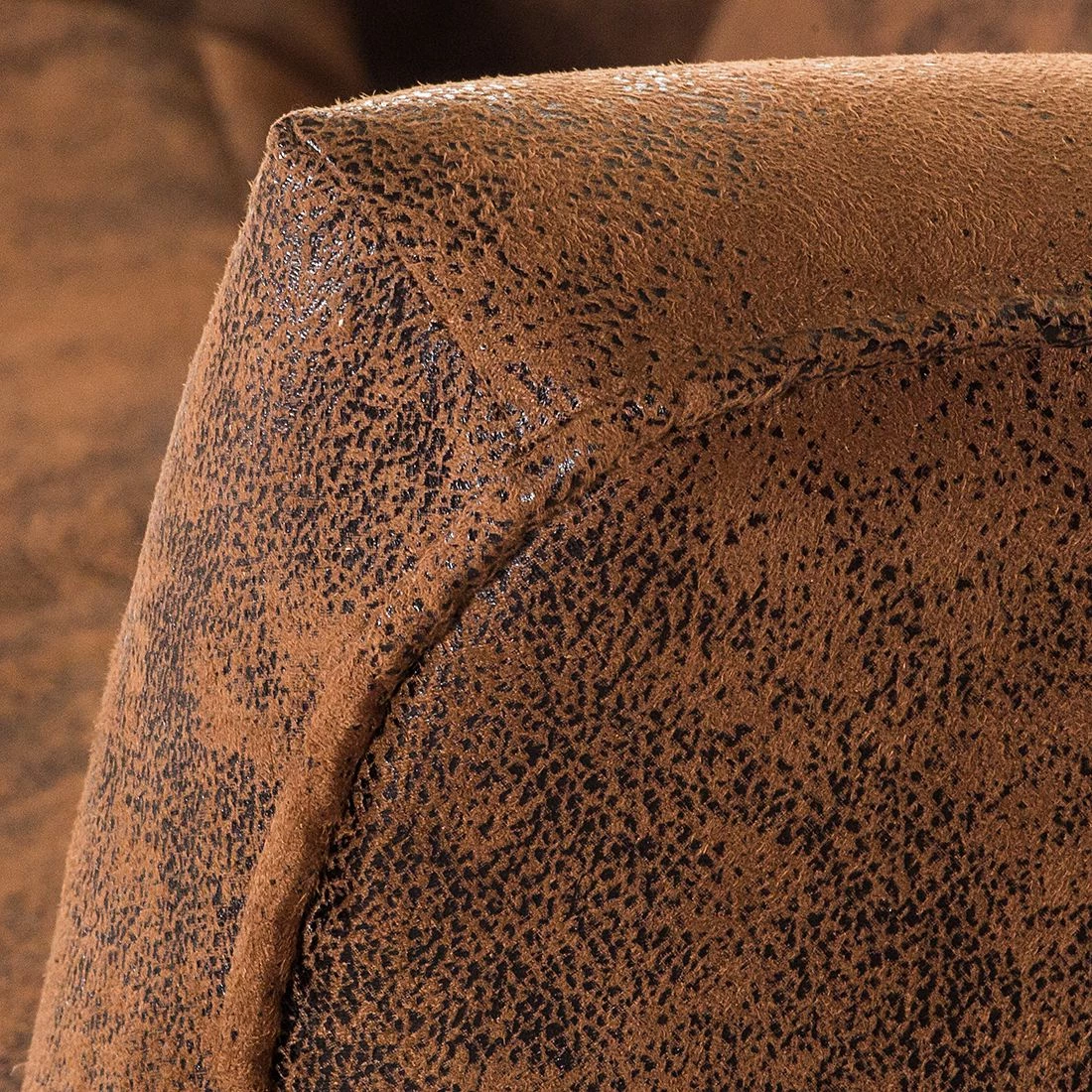 Ars manufacti Fauteuil à oreilles Naru - Imitation cuir vieilli - Marron - Tissu Bena Marron 10 Ars manufacti Fauteuil à oreilles Naru - Imitation cuir vieilli - Marron - Tissu Bena Marron – Image 8