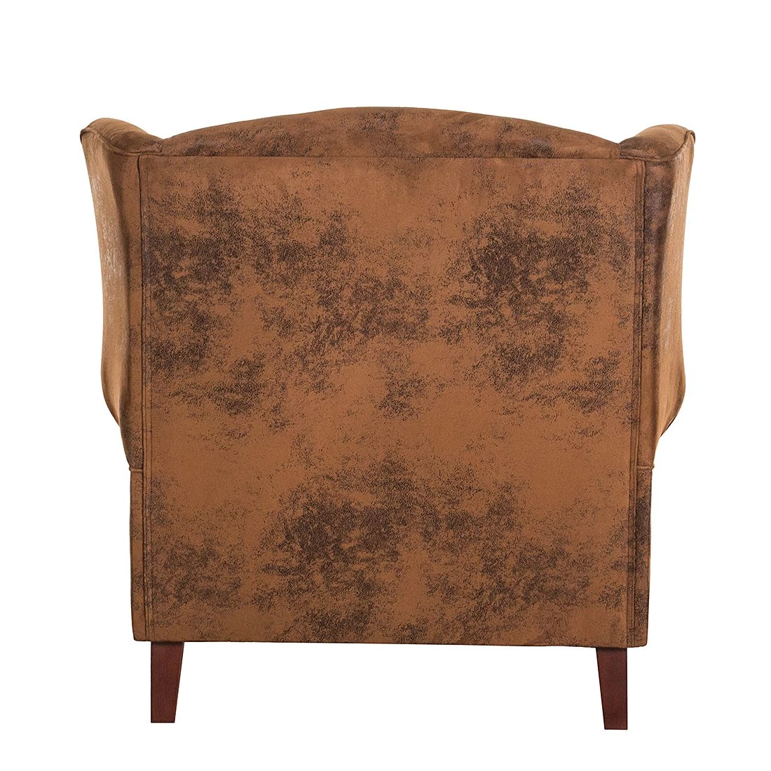 Ars manufacti Fauteuil à oreilles Naru - Imitation cuir vieilli - Marron - Tissu Bena Marron 5 Ars manufacti Fauteuil à oreilles Naru - Imitation cuir vieilli - Marron - Tissu Bena Marron – Image 3