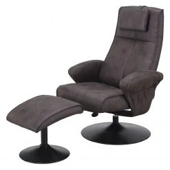 Modoform Fauteuil de relaxation De Witt - Microfibre - Gris marron - Gris marron