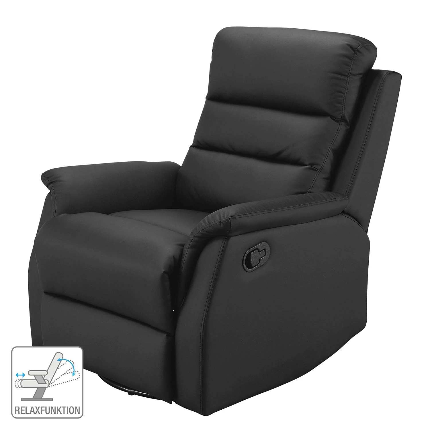 Modoform Fauteuil TV Nieva - Imitation cuir - Noir 4 Modoform Fauteuil TV Nieva - Imitation cuir - Noir – Image 2