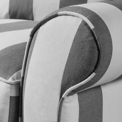 Maison Belfort Fauteuil Colmar - Gris - Sans repose-pieds -Pas Cher Fauteuils Magasin ohrensessel colmar mit hocker webstoff grau gestreift 308058