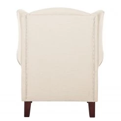 Maison Belfort Fauteuil à oreilles Colmar - Tissu Maka : Beige - Avec repose-pieds -Pas Cher Fauteuils Magasin ohrensessel colmar webstoff mit hocker stoff maka beige 4827308