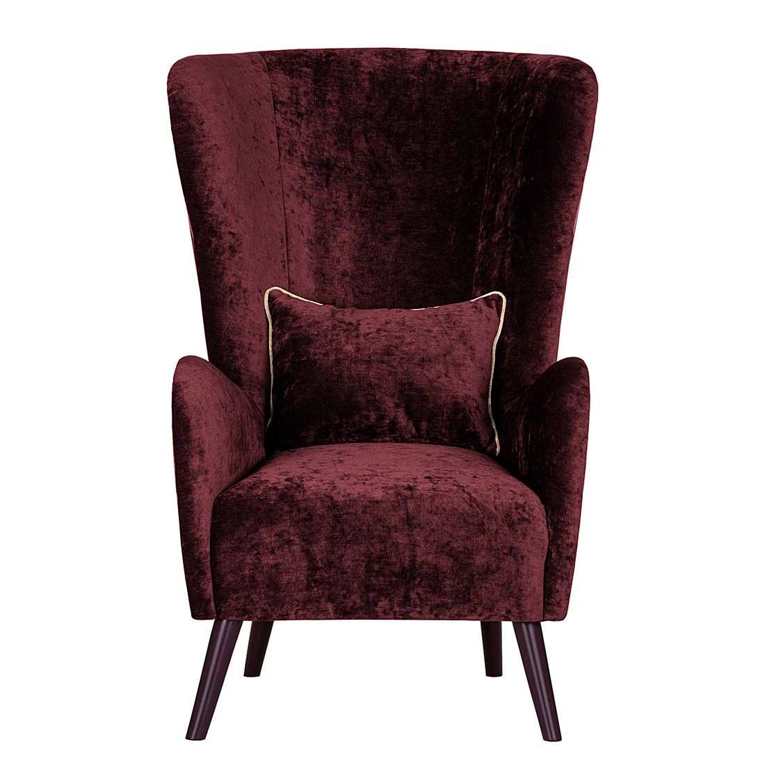 Red Living Fauteuil à oreilles Madame Lebon Velours - rouge bourgogne 4 Red Living Fauteuil à oreilles Madame Lebon Velours - rouge bourgogne – Image 2