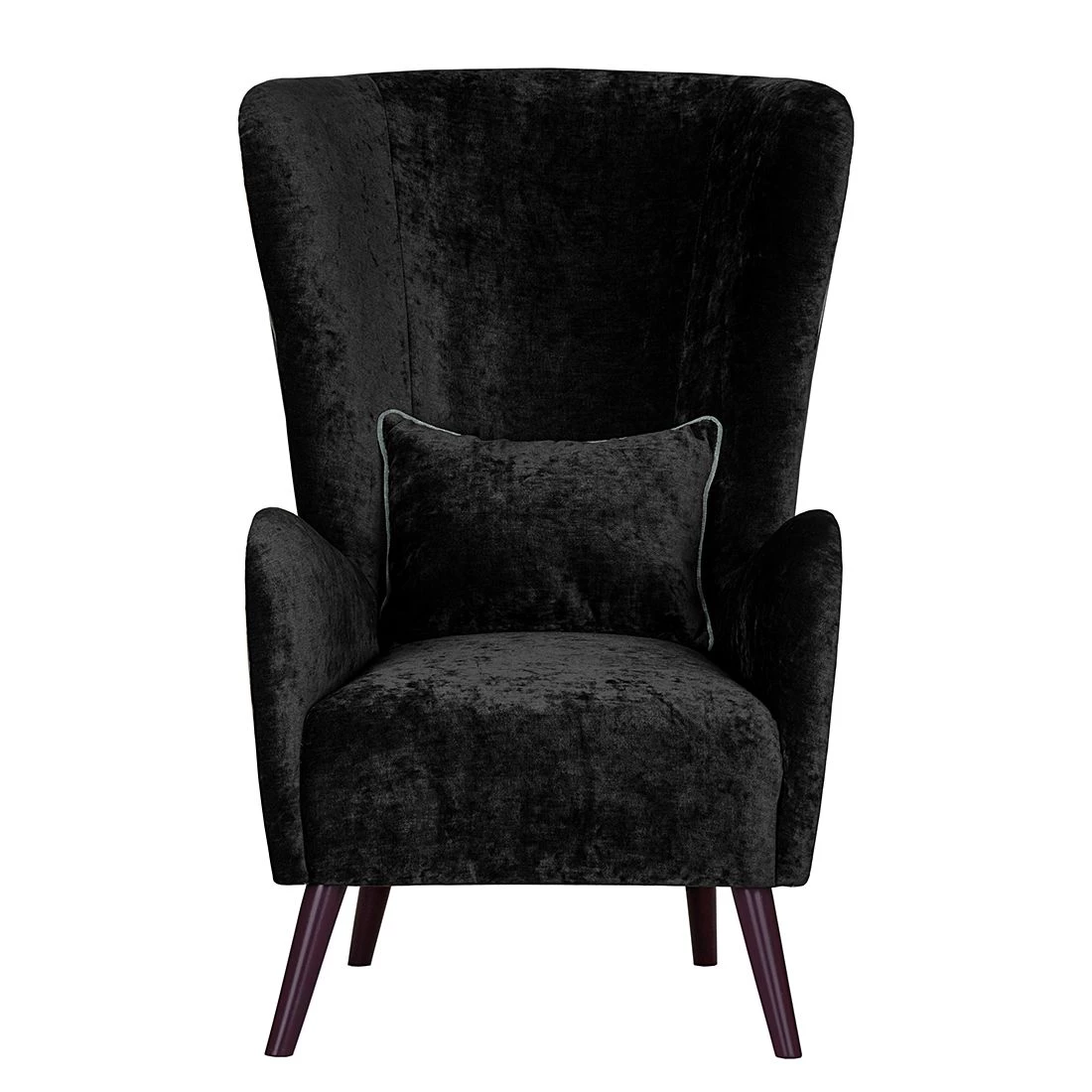 Red Living Fauteuil à oreilles Humphrey - Velours gris 4 Red Living Fauteuil à oreilles Humphrey - Velours gris – Image 2