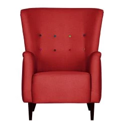 Mørteens Fauteuil à oreilles Josslyn - Tissu rouge - Avec repose-pieds -Pas Cher Fauteuils Magasin ohrensessel josslyn webstoff rot 453399