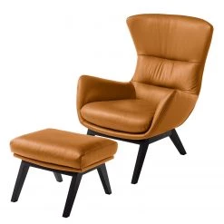 Studio Copenhagen Fauteuil Hepburn I - Cuir véritable Neka : Cognac - Noir -Pas Cher Fauteuils Magasin polsterhocker hepburn echtleder echtleder neka cognac 5025316