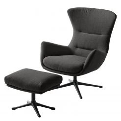 Studio Copenhagen Fauteuil Hepburn III - Tissu Milan : Anthracite - Noir -Pas Cher Fauteuils Magasin polsterhocker hepburn ii flachgewebe stoff milan anthrazit 5020376