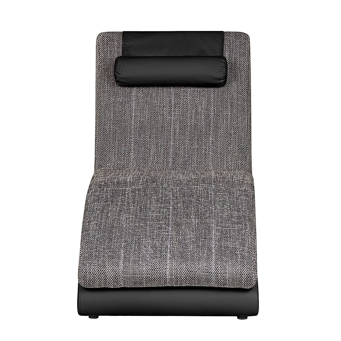 Re:concept Chaise longue de relaxation Carson - Cuir synthétique noir / Tissu structuré gris clair 4 Re:concept Chaise longue de relaxation Carson - Cuir synthétique noir / Tissu structuré gris clair – Image 2