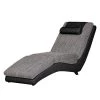 Re:concept Chaise longue de relaxation Carson - Cuir synthétique noir / Tissu structuré gris clair -Pas Cher Fauteuils Magasin relaxliege carson kunstleder schwarz strukturstoff hellgrau 459483