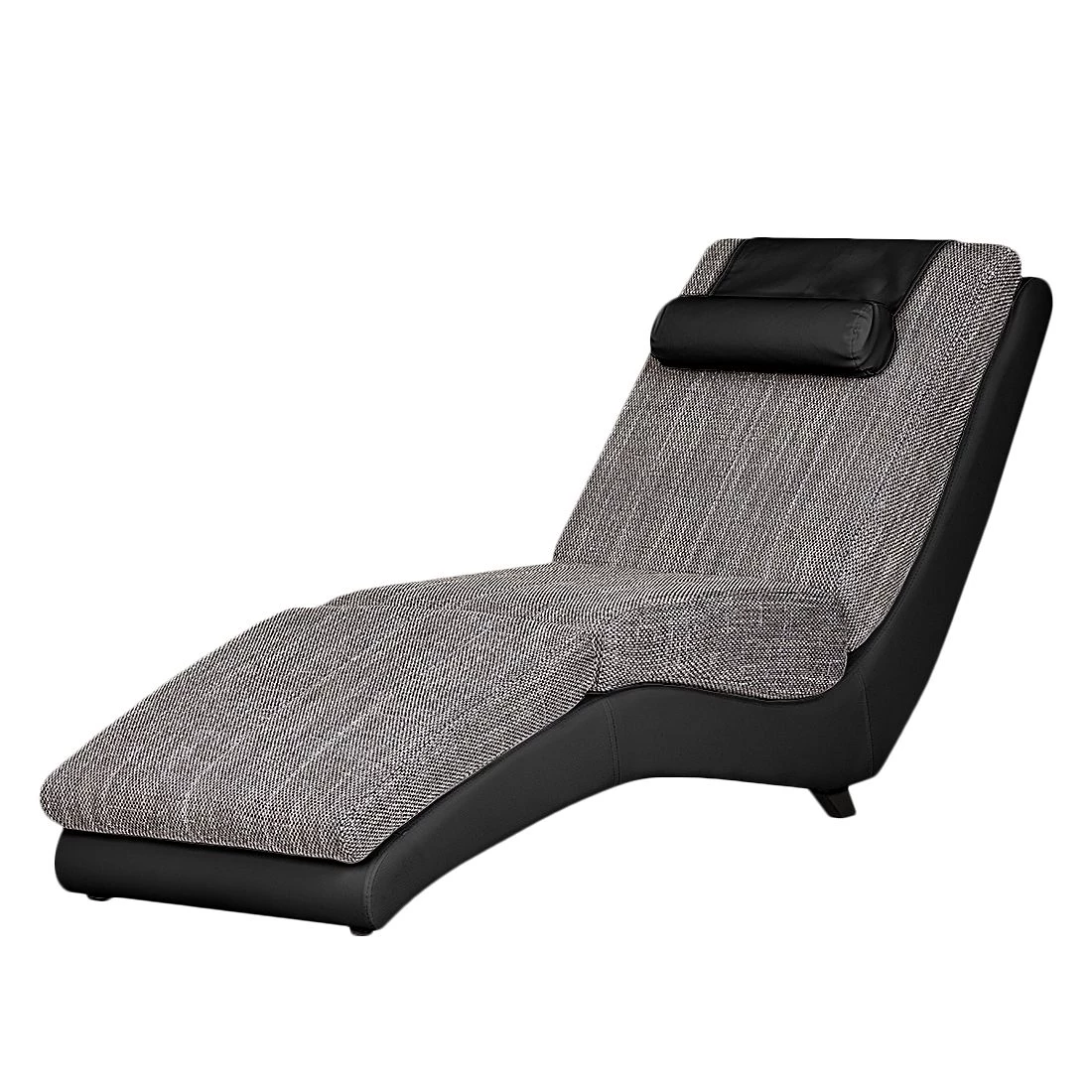 Re:concept Chaise longue de relaxation Carson - Cuir synthétique noir / Tissu structuré gris clair 3 Re:concept Chaise longue de relaxation Carson - Cuir synthétique noir / Tissu structuré gris clair