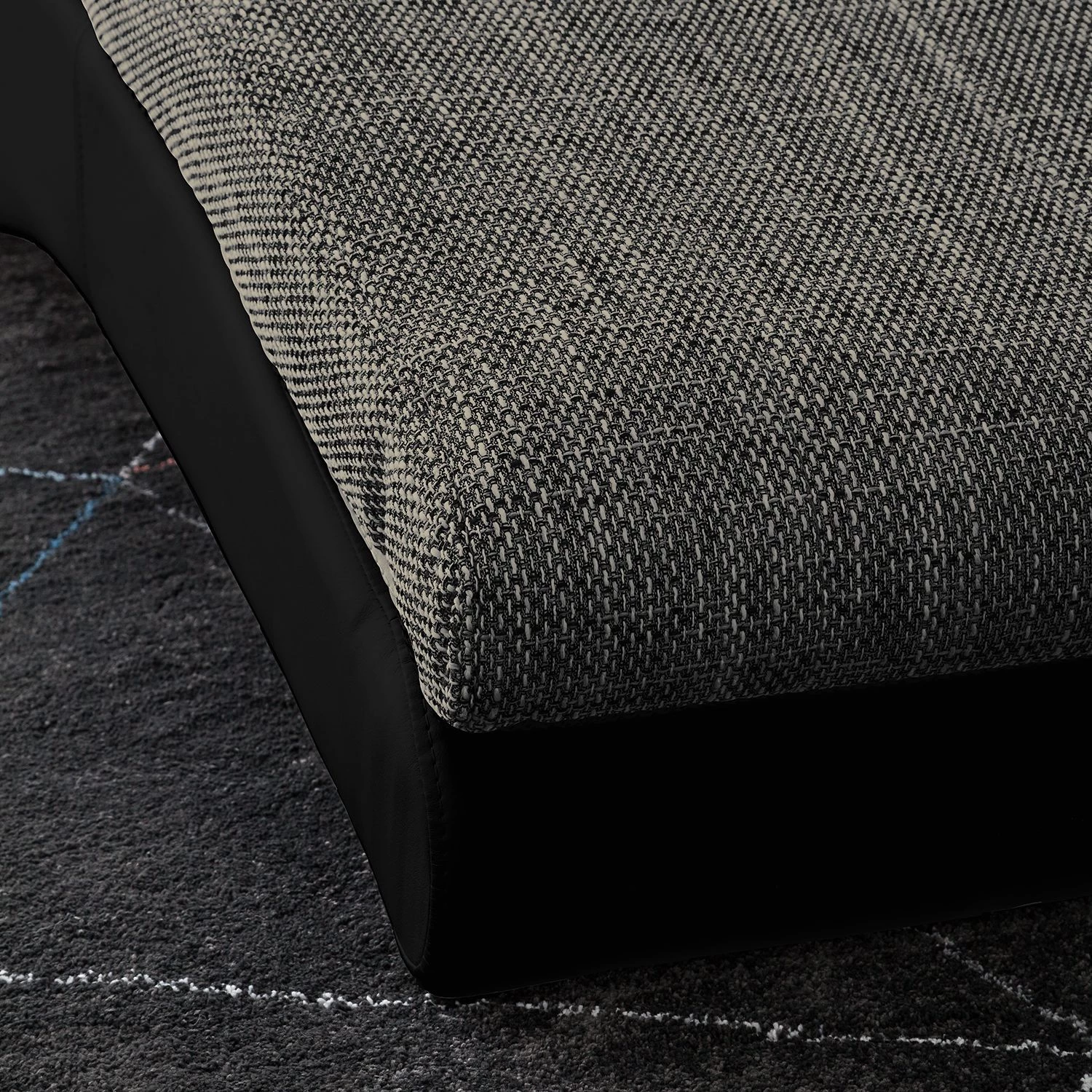 Re:concept Chaise longue de relaxation Carson - Cuir synthétique noir / Tissu structuré gris clair 10 Re:concept Chaise longue de relaxation Carson - Cuir synthétique noir / Tissu structuré gris clair – Image 8