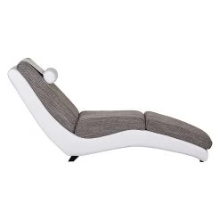 Roomscape Chaise longue de relaxation Carson - Cuir synthétique blanc / Tissu structuré gris clair -Pas Cher Fauteuils Magasin relaxliege carson kunstleder weiss strukturstoff hellgrau 388178