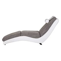 Roomscape Chaise longue de relaxation Carson - Cuir synthétique blanc / Tissu structuré gris clair -Pas Cher Fauteuils Magasin relaxliege carson kunstleder weiss strukturstoff hellgrau 388179