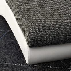 Roomscape Chaise longue de relaxation Carson - Cuir synthétique blanc / Tissu structuré gris clair -Pas Cher Fauteuils Magasin relaxliege carson kunstleder weiss strukturstoff hellgrau 4905180