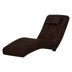 Red Living Chaise longue de relaxation Ohara - Aspect vieux cuir marron foncé