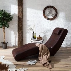 Red Living Chaise longue de relaxation Ohara - Aspect vieux cuir marron foncé -Pas Cher Fauteuils Magasin relaxliege ohara antiklederoptik dunkelbraun 5092908