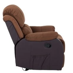 Modoform Fauteuil de relaxation Norden - Microfibre / Imitation cuir - Marron -Pas Cher Fauteuils Magasin relaxsessel norden microfaser kunstleder braun 1755210