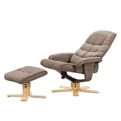 Modoform Fauteuil de relaxation Sund - Avec repose-pieds - Microfibre - Beige chaud -Pas Cher Fauteuils Magasin relaxsessel sund mit hocker microfaser cubanit 5144680
