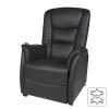 Modoform Fauteuil TV Sylt - Avec moteur et disposiif pour se lever - Cuir synthétique noir - Imitation érable / Orange -Pas Cher Fauteuils Magasin relaxsessel sylt mit motor und aufstehhilfe echtleder schwarz 373368