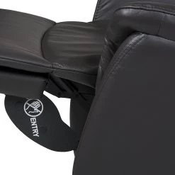 Modoform Fauteuil TV Sylt - Avec moteur et disposiif pour se lever - Cuir synthétique noir - Imitation érable / Orange -Pas Cher Fauteuils Magasin relaxsessel sylt mit motor und aufstehhilfe echtleder schwarz 373369