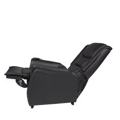 Modoform Fauteuil TV Sylt - Avec moteur et disposiif pour se lever - Cuir synthétique noir - Imitation érable / Orange -Pas Cher Fauteuils Magasin relaxsessel sylt mit motor und aufstehhilfe echtleder schwarz 373374