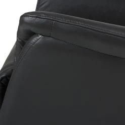 Modoform Fauteuil TV Sylt - Avec moteur et disposiif pour se lever - Cuir synthétique noir - Imitation érable / Orange -Pas Cher Fauteuils Magasin relaxsessel sylt mit motor und aufstehhilfe echtleder schwarz 373376