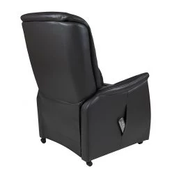 Modoform Fauteuil TV Sylt - Avec moteur et disposiif pour se lever - Cuir synthétique noir - Imitation érable / Orange -Pas Cher Fauteuils Magasin relaxsessel sylt mit motor und aufstehhilfe echtleder schwarz 373378