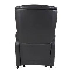 Modoform Fauteuil TV Sylt - Avec moteur et disposiif pour se lever - Cuir synthétique noir - Imitation érable / Orange -Pas Cher Fauteuils Magasin relaxsessel sylt mit motor und aufstehhilfe echtleder schwarz 373379