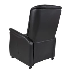 Modoform Fauteuil TV Sylt - Avec moteur et disposiif pour se lever - Cuir synthétique noir - Imitation érable / Orange -Pas Cher Fauteuils Magasin relaxsessel sylt mit motor und aufstehhilfe echtleder schwarz 373380