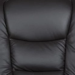 Modoform Fauteuil TV Sylt - Avec moteur et disposiif pour se lever - Cuir synthétique noir - Imitation érable / Orange -Pas Cher Fauteuils Magasin relaxsessel sylt mit motor und aufstehhilfe echtleder schwarz 373383