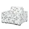 Mooved Fauteuil convertible Latina VII - Matière tissée - Motif floral - Blanc / Gris -Pas Cher Fauteuils Magasin schlafsessel latina vii flachgewebe weiss grau 4197428